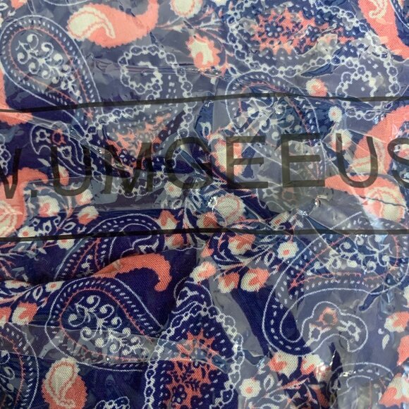 NWT UMGEE WOMEN'S NAVY/CORAL MIX BOHO CHIC OPEN BACK PAISLEY TUNIC DRESS SMALL - Picture 5 of 6